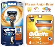 5 Gillette Fusion5 Razor Blades 4 Refills Cartridges Flexball Shaver Handle USA