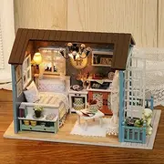 ZenithAur DIY 1 24 Miniature with Furniture, LED Lights, Wooden Cottage Model Kit, Creative 3D Room Treat for Children and Adults