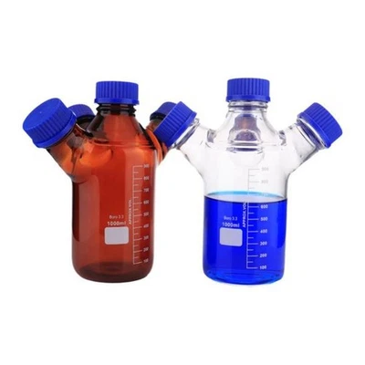 250-2000ml Reagent Bottle GL45 Cap Transparent Amber Lab Glassware HPLC Solvent
