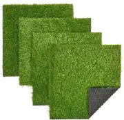 Juvale 4-Pack Artificial Grass Mats for Wall Balcony Patio Decor 12x12 In