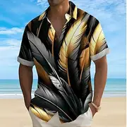 Men's Coconut Tree Tropical Plants Color-blocking Shirt Summer Hawaiian Shirt Button Up Shirt Short Sleeve Hawaiian Holiday Beach Wear Summer Spring Turndown 3