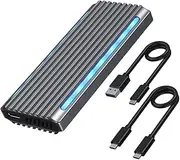 Fahgaer M.2 NVMe NGFF SSD Enclosure USB 3.1 Type-C 10Gbps SATA HDD Box 2230/2242/2260RGB LED Dual Protocol M2 SSD Enclosure Box
