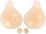 [Deceny CB] Sticky Bra Push Up Adhesive Bra Invisible Silicone Bra Backless Strapless Bras with Nipple Covers for Women