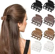 Small Claw Clips for Women Girls Double Row Teeth Medium Hair Clips Matte Claw Clips for Thin Hair No Slip Hair Clips for Short Hair Accessories