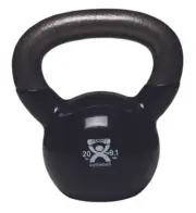 Cando Vinyl-Coated Kettlebell - Black - 20 Lb - Workout & Strength Training