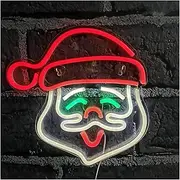 Hanging Art Neon Signs LED Neon Light Sign Santa Claus USB Powered Party Wall Hanging Light Neon Lights Decoration for Bar Bedroom Wall Decor