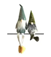 Pair Xmas Christmas Shelf/Bench Sitter Ornament Figurine