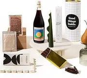 Luxury Relaxation Gift Box | Refined Ruby Gift Hamper by Good Day People | With French Champagne, Bahen & Co. Chocolate, Black Blaze Candle, Addition Studio Bath Soak & Body Scrub – A Sophisticated Self-Care and Gourmet Gift Experience