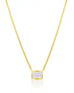 Meira T 14K Yellow Gold Lab Grown Diamond Emerald Cut Pendant Necklace, 16-18