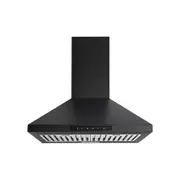 Euromaid 60cm Pyramid Canopy Rangehood 700m3/h Stainless Steel Exhaust Matte BLK
