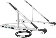 Targus USB-C Portable Stand with HDMI, Integrated 2 x Powered USB-A Ports, Ethernet - Silver (AWU100005GL)