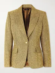 [TOM FORD] TOM FORD - Metallic Tweed Blazer - Gold - IT46 IT 46 Gold
