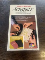 Vintage 1978 Pocket Edition Scrabble Game mini letter cling tiles - Sealed