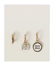 Miu Miu Set Of Three Clasp Fastened Hoop Earrings One size Yellow