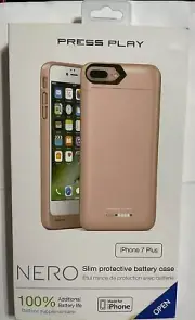 Press Play NERO RoseGold Battery Case For iPhone 7+ Slim Protective Battery Case