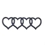 Gloss Black Interlinked Heart Emblem 8-1/2-in ABS Fender Door Trunk Fits Audi (for: Audi)