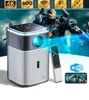 4K Projector with 5G WiFi Bluetooth 600ANSI 1080P Compatible with Phone/HDMI/PC