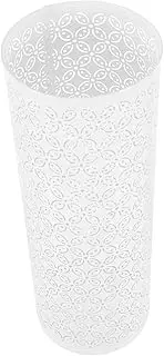 MERRYHAPY Umbrella Storage Bucket Umbrella Stand Indoor Outdoor Umbrella Stand Metal Organizer Shelf Walking Sticks Holder Umbrella Barrel Umbrella Bin Iron White Umbrella Storage Stand Vase