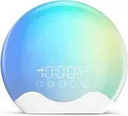 RICIAL Light Therapy Lamp, Sunlight Alarm Clock with 10,000 Lux Therapy Light, Wake Up Light with 20 Brightness & 4 Color Temperature, Dual Alarms & Snooze,11 Atmosphere Lighs and Sleep Aid