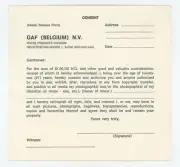 Original 1960s GAF Belgium View-Master Photographer's Model Release Consent Form