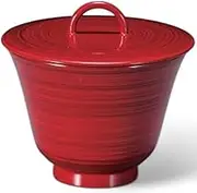 J-Kitchens TA Ring Lily Shaped Bowl (Soup Bowl, Bowl, Wan, Lacquerware) (Small), Vermilion Clam (Lid) 3.9 x 3.7 x 3.7 inches (10 x 10 x 9.3 cm), Heat Resistant ABS Resin, Made in Japan, Dishwasher