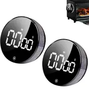 2pcs Digital Kitchen Timer LED Display Magnetic Countdown Countup Timer or Classroom Cooking Fitness Baking Studying