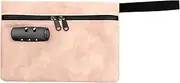 [SYKUIHSG] Locked Money Bag, Waterproof Cash Lock Pouch, Portable Locking Deposit Bag, Locking StoragePouch, DurableCash Pouch BankBag for Cash, Passports, Notary Supplies, Medicine, Valuable Storage. (Pink)