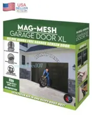 Double Car Garage Hands Free Magnetic Screen Door Mesh Curtain Fits 16 X 7 Ft