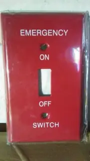 WE-T Metal Red Smooth Single Emergency Toggle Plate