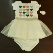 Dress Tutu Hearts Sparkles w/ Bloomers Baby Piper Size 24 Months- NEW