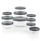 ❤️ NEW 20-pc PYREX Food Storage Container Set Glass w/GRAY COVERS 7 4 2 1 Cup
