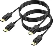 DisplayPort to DisplayPort Cable 6FT 2-Pack, UVOOI Display Port Cable 1440p@144Hz/165Hz, 4K@60Hz (Gold Plated DP to DP Cable)