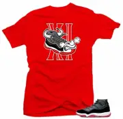 Shirt to Match Jordan 11 Bred 2019-Bull 11 Red Tee
