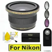 FISHEYE LENS + MACRO + HD FILTER KIT + REMOTE FOR NIKON D5000 D5100 D5200 D5300