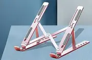 6-Level Adjustable Laptop Stand Portable Aluminum Alloy Laptop Stand Foldable Notebook Holder Rose Gold Rose Gold One Size