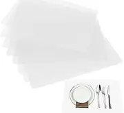 Thstheaven Clear Place Mats,Translucent Plastic Placemats Set for Dining Table, Keeps Table or Desktop Cloth Cleaner, Washable, Heat Resistant, Non-Slip (8)