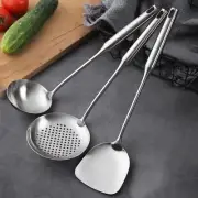 Stainless Steel Wok Spatula, Wok Utensils for Carbon Steel, Wok Tools Profess...