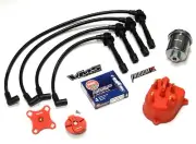 DISTRIBUTOR CAP ROTOR SPARK PLUG WIRE FUEL FILTER 96-00 HONDA CIVIC D16 BLACK C (for: Honda)