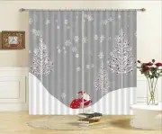 3D Grey Snow Day O025 Christmas Photo Curtain Printing Fabric Window An