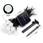 50LED Solar Outdoor String Fairy Light Crystal Globe Garden Xmas Decor Colorful