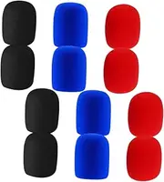 EXQUIMEUBLE 12Pcs Microphone Sponge Cover Washable Breathable Mic Windscreen for Ktv Parties and Conferences Protects Against Moisture and Saliva Includes