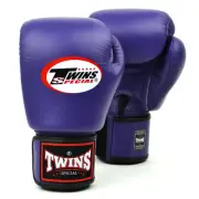 Twins BGVL3 Leather Muay Thai Boxing Gloves Purple Kick Sparring Mitts Training