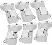 Kisangel 6pcs Guitar Tuning Pegs Heads Full Enclosed Tuners Alloy Square Head Replacement Parts for Easy Accurate Tuning