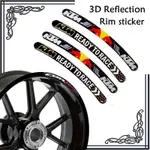 8 件裝 KTM RED-BULL TO RACE 摩托車三維凝膠輪轂貼紙反光輪輞條紋膠帶裝飾