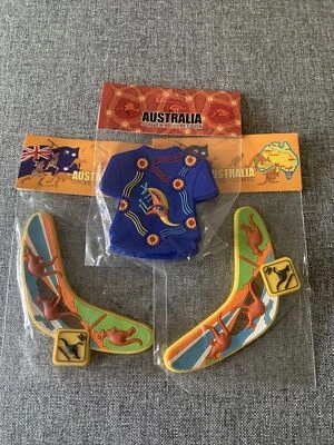 Australian Souvenir Rubber Fridge Magnets Aussie Tshirt-boomerang New Kangaroo