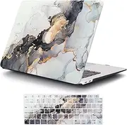 MonsDirect Case Fit for 2022 M2 Chip MacBook Pro 13 inch, 2021 2020-2016 Release M1 A2338 A2289 A2251 A2159 A1989 A1706 Hard Shell Case & Keyboard Cover for New Pro 13 with Touch Bar, Black Gold