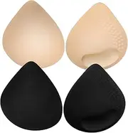 [COMPUKAS] 2 Pairs Latex Breast Pads Breast Inserts for Bra Removable Bra Pads Inserts Bra Filler Insert Removable Pad Bra Pad Inserts Breathable Bra Inserts Bathing Suit Inserts Bras Cotton