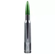 Anti-Theft Chrome 50 Caliber Green Bullet Stubby Short Antenna Fits Dodge RAM