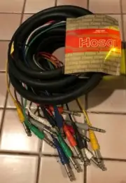Hosa HSP9500 cable 8 colored 1/4" to 8 colored 1/4" 10' NEW