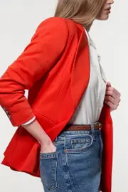 Polished Viscose Single Breasted Tailored Blazer